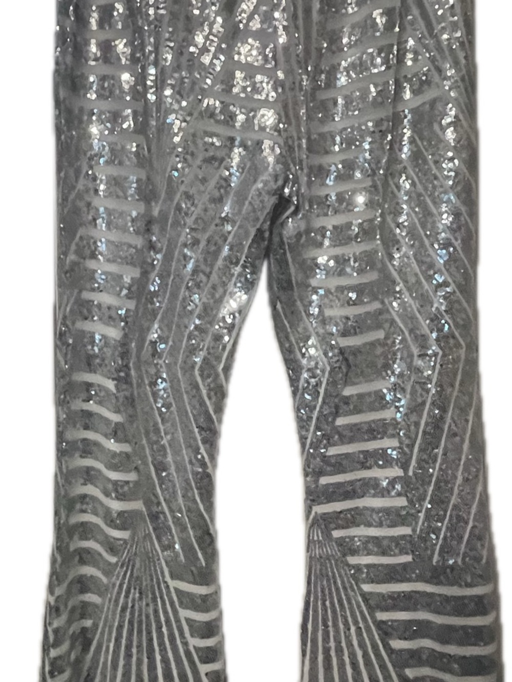 Women’s plus size Silver Sequin Patterned Leggings